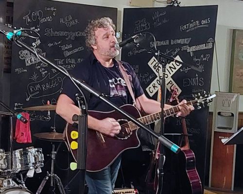 Mark Giroux of Harrowsmith performed at the Crossing Pub in Shabot Lake