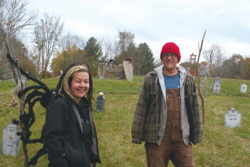 Sarah and Pete Nilson at "Spooky Acres"