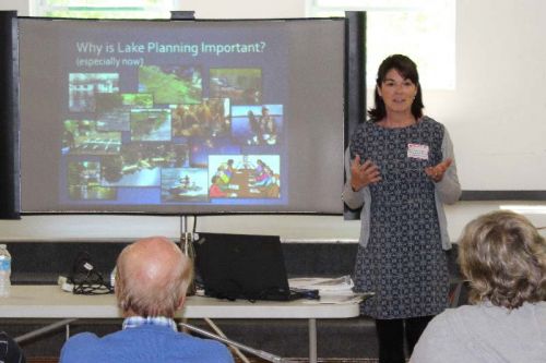 Alyson Symon of Mississippi Valley Conservation Authority spoke on the importance of lake planning. Photo/Craig Bakay