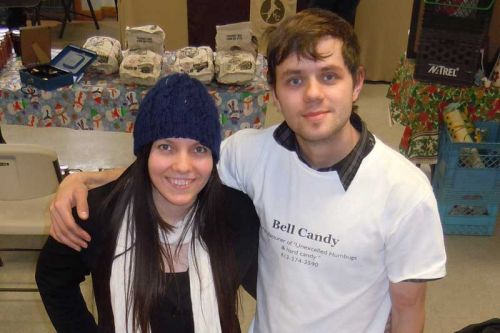 Honey Bryant of Bell Candy and her fiancé Wes at the Christmas Farmers market in Verona