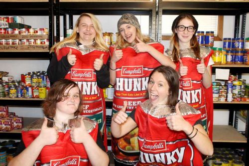 On Halloween night, Darian Smith, Shaelynn Flagler, Brianna Bolduc, Brittany Delyea and Candice Bovard of North Addington Education Centre collected non perishable food items and delivered them to the Land O' Lakes Food Bank in Cloyne. Photo: Natalie Reynolds. Absent from photo Matt Emslie and Shannon Delyea