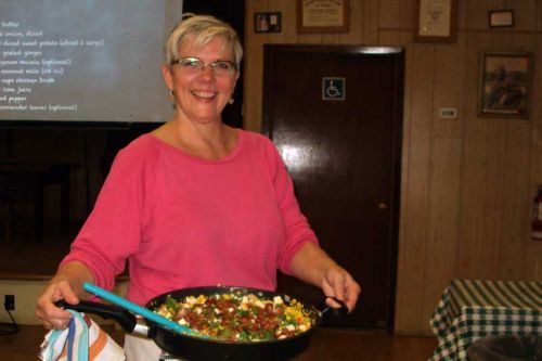 Andrea Dickinson at the Flavours of Fall Cooking Workshop.